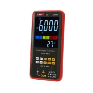 UNI-T  UT122 AC/DC voltage test: 600V;  Resistance test: 60MΩ;  Capacitance : 99mF; Frequency 10Hz; Temperature:  : -40°C~1000°C; Dual display;  NCV detection CATⅢ 600V
