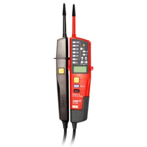 UNI-T  UT18E AC/DC voltage test: 12-1000V;  LCD display;  Polarity test;  Phase rotation test;  Continuity test; Self-inspection;  Detection voltage without battery;   Flash light