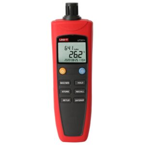 UNI-T  UT331+ TEMPERATURE HUMIDITY METER Temperature: -20.0℃~70.0℃:  ±0.5℃;  Dew point temperature; Wet bulb temperature; Humidity; Data storage: 299 set; USB communication
