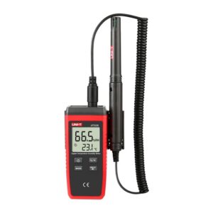 UNI-T  UT333S TEMPERATURE HUMIDITY METER WITH PROB Temperature : ℃; -10℃~60℃;  Humidity: 0%RH~100%RH ;  Overload alarm;  Data hold;  Auto power off, spilt type design