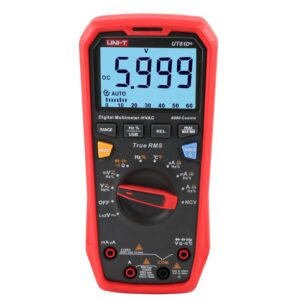 UNI-T  UT61D+ AC/DC voltage: 1000V;  DC/AC current: 20A;  Resistance: 60MΩ;  Capacitance: 60mF; Frequency: 10MHz; Temperature: 1000℃; Auto range